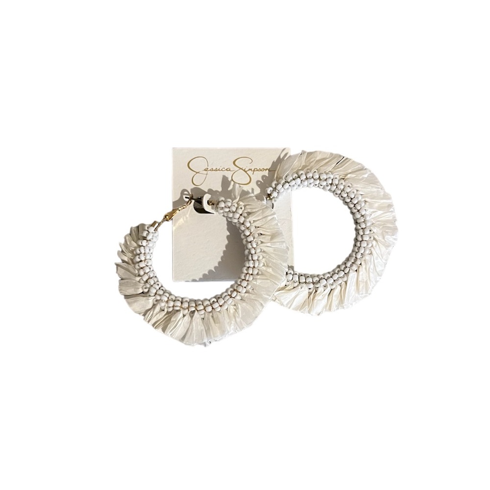 Jessica Simpson beaded fringe lever back earrings